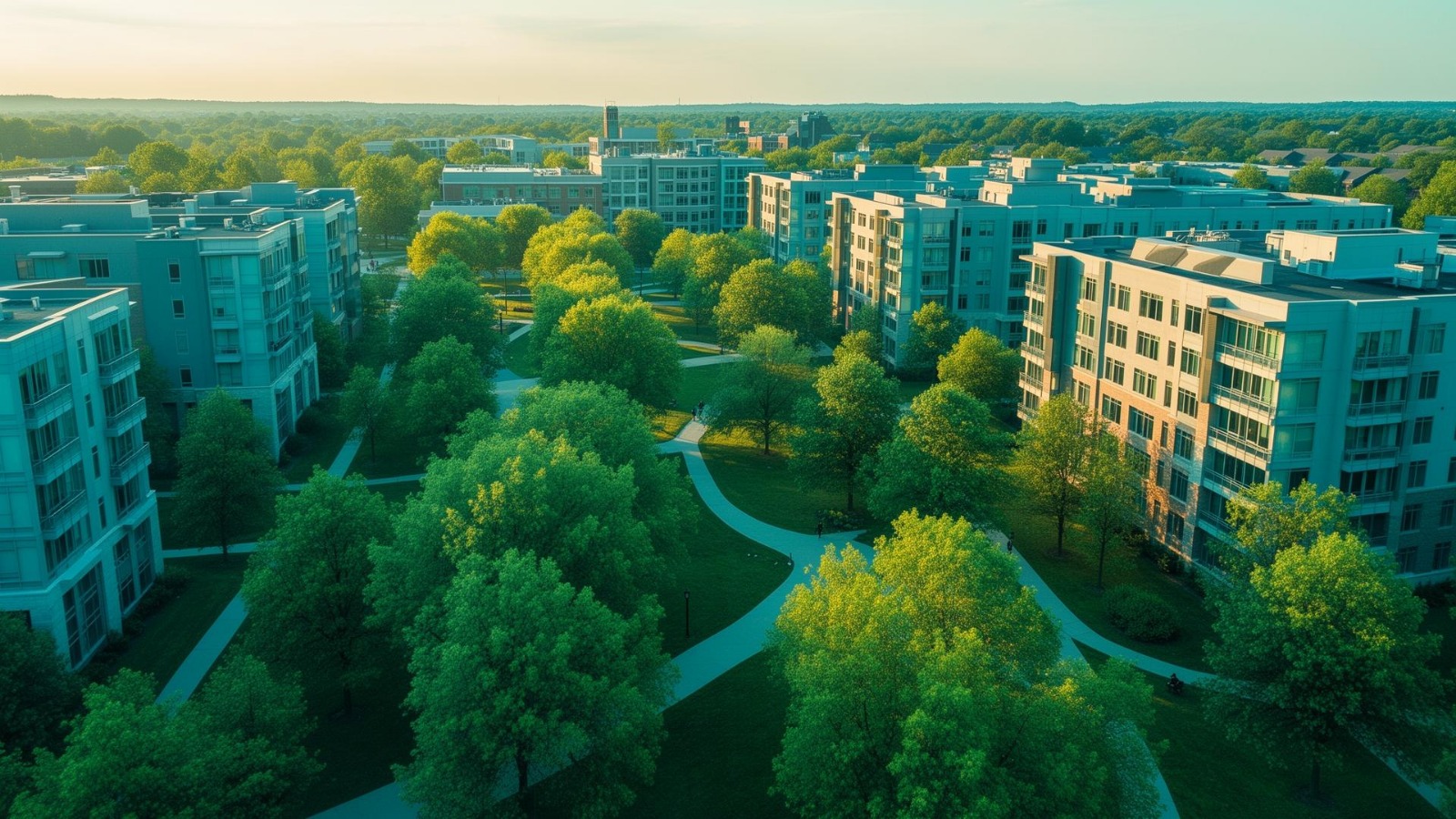 Exterior of a modern student apartment building